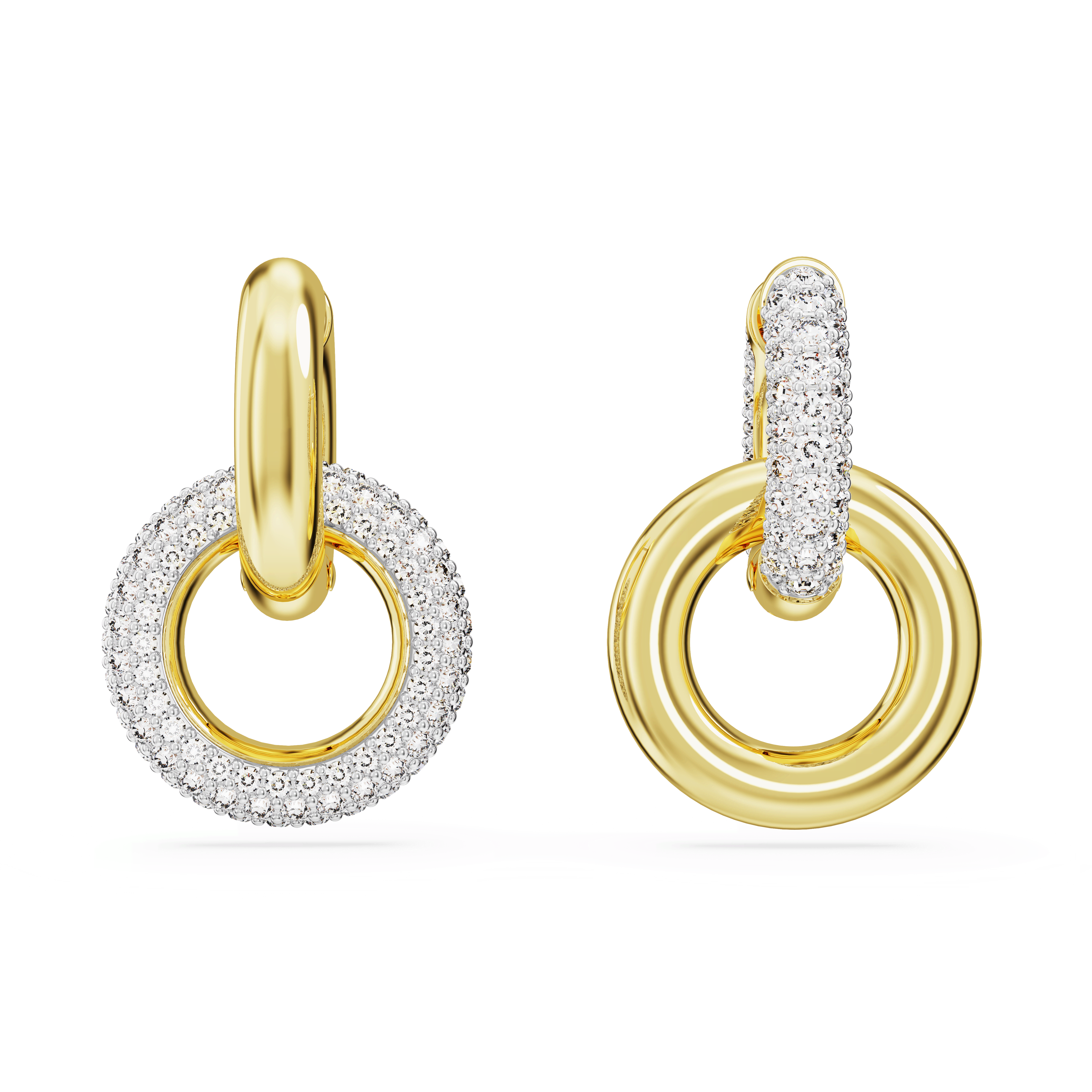 Swarovski Mesmera Dextera Interlocking Loop Earrings Rhodium Plated — view 2