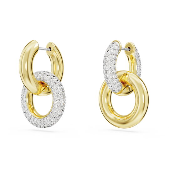 Swarovski Mesmera Dextera Interlocking Loop Earrings Gold Plated