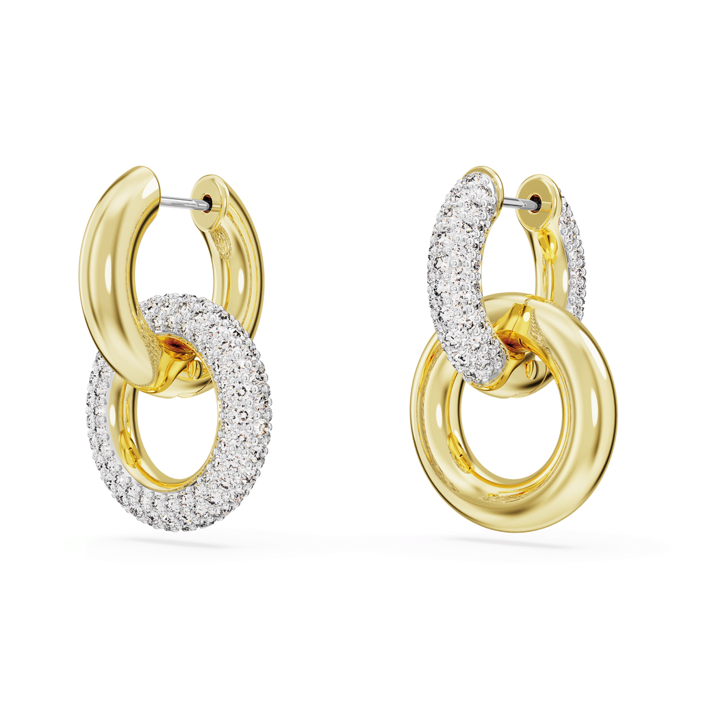 Swarovski Mesmera Dextera Interlocking Loop Earrings Rhodium Plated — view 3