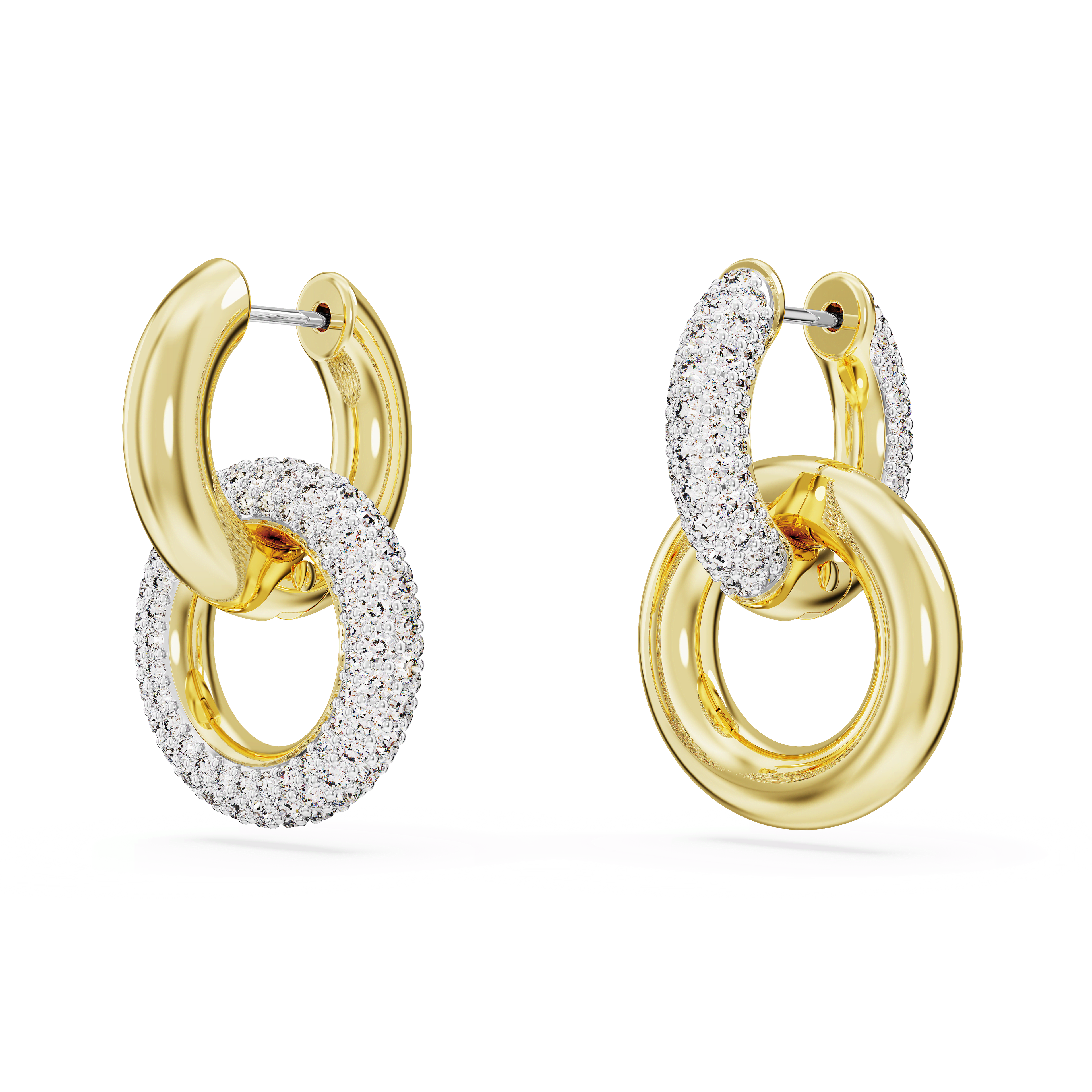 Swarovski Mesmera Dextera Interlocking Loop Earrings Rhodium Plated — view 3
