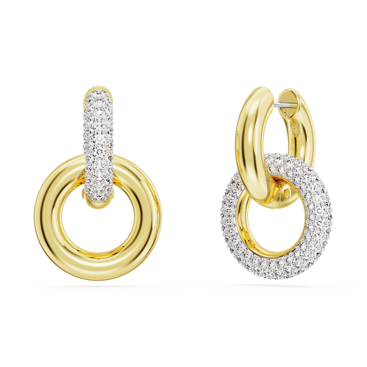 Swarovski Mesmera Dextera Interlocking Loop Earrings Rhodium Plated — view 4