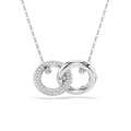 Swarovski Interlocking Loop Crystal Pendant Necklace Rhodium Plated
