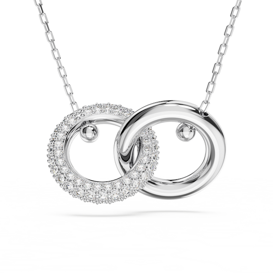 Swarovski Interlocking Loop Pendant Rhodium Plated