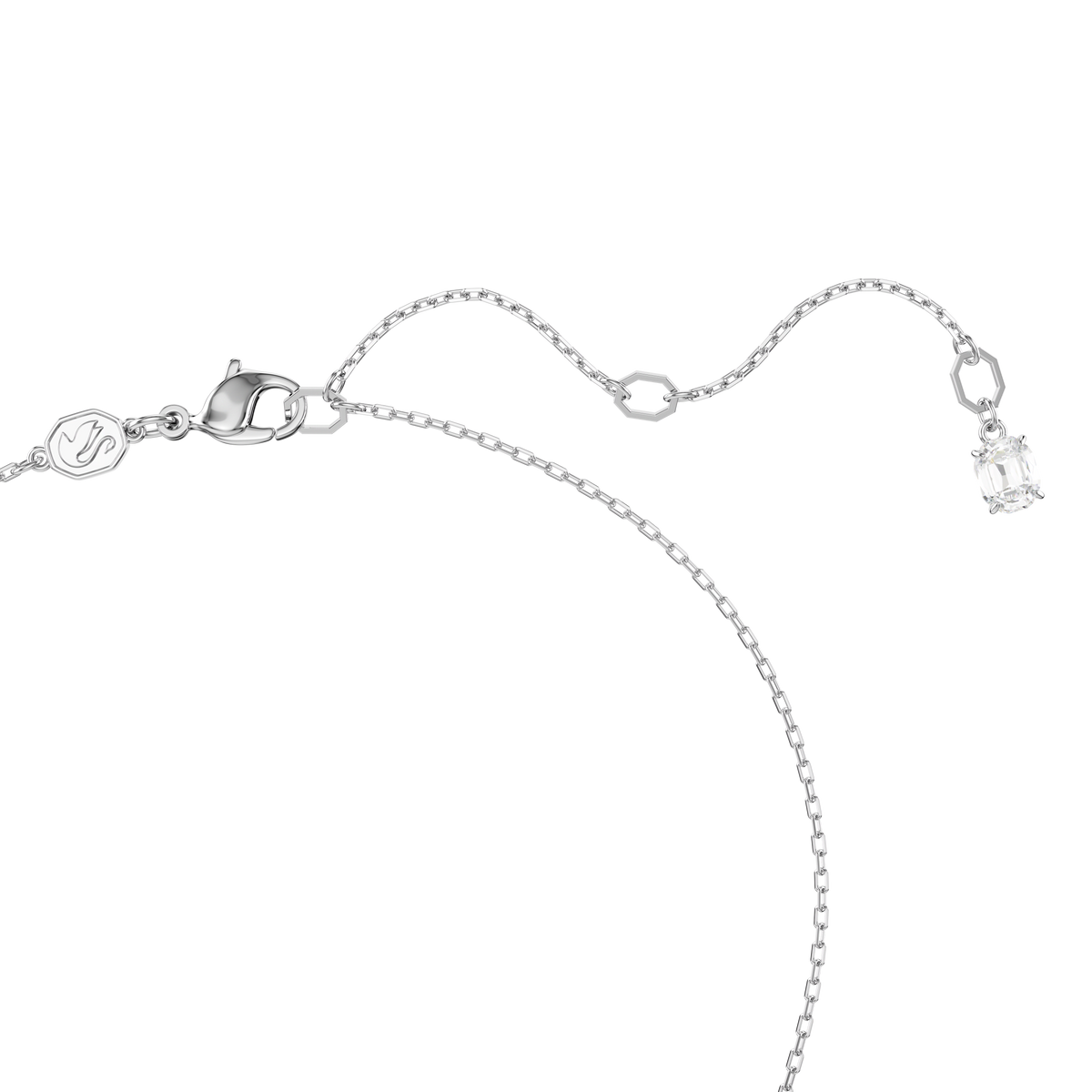 Swarovski Interlocking Loop Crystal Pendant Necklace Rhodium Plated — view 4