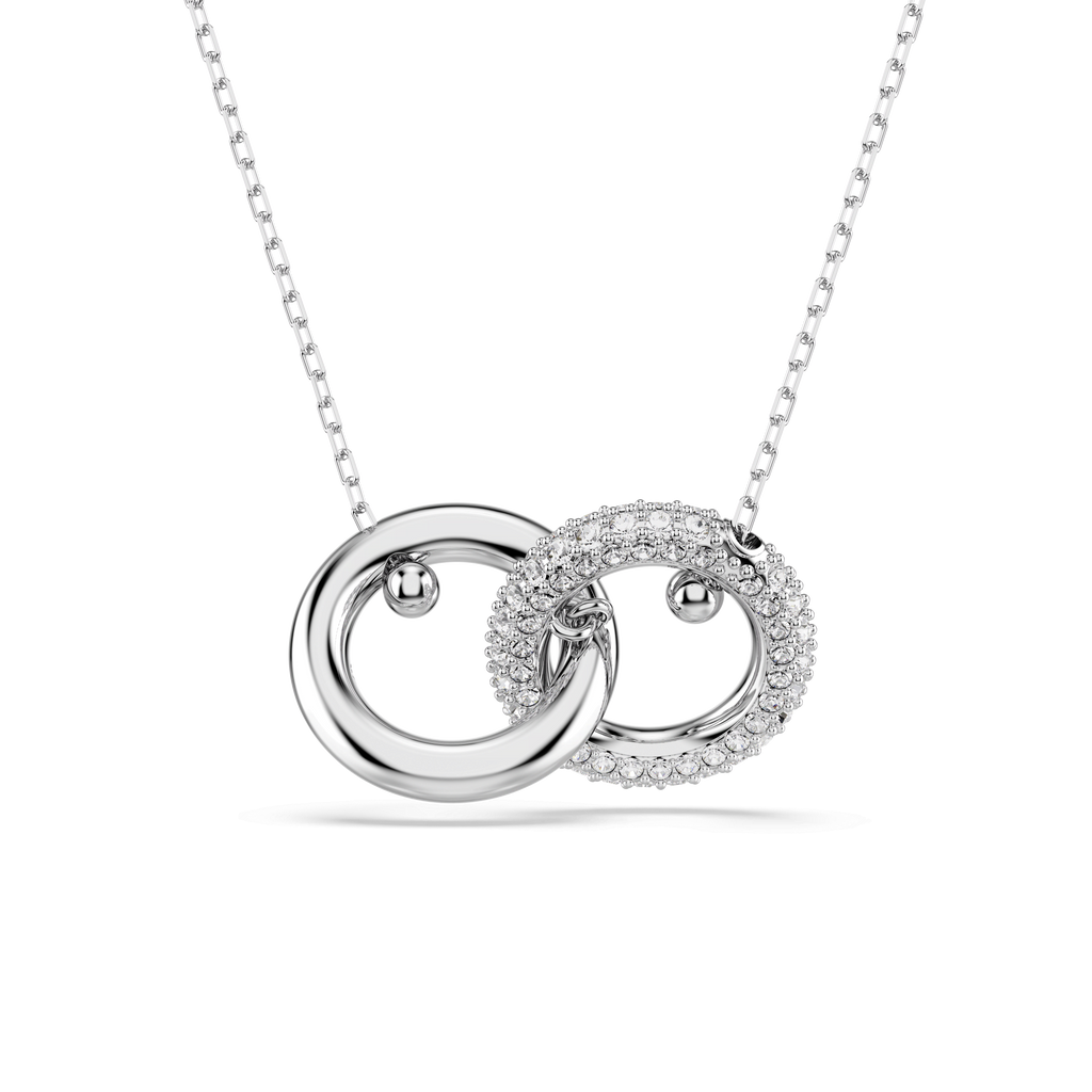Swarovski Interlocking Loop Crystal Pendant Necklace Rhodium Plated — view 5