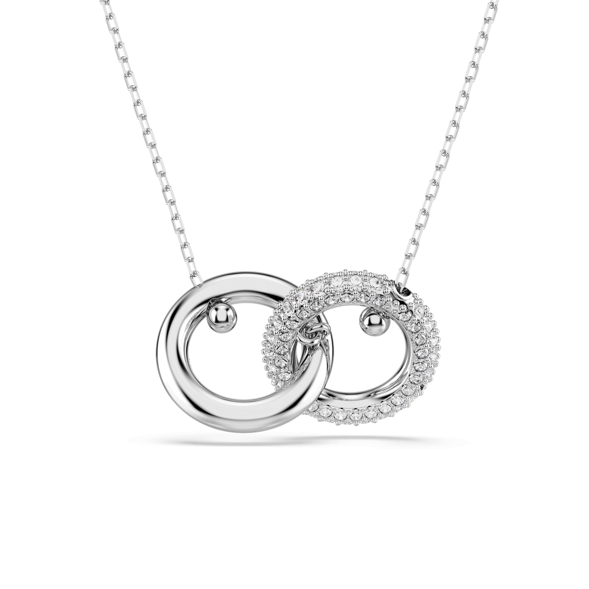 Swarovski Interlocking Loop Crystal Pendant Necklace Rhodium Plated — view 5