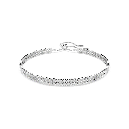 Swarovski Matrix Double Row Tennis Bracelet Rhodium Plated