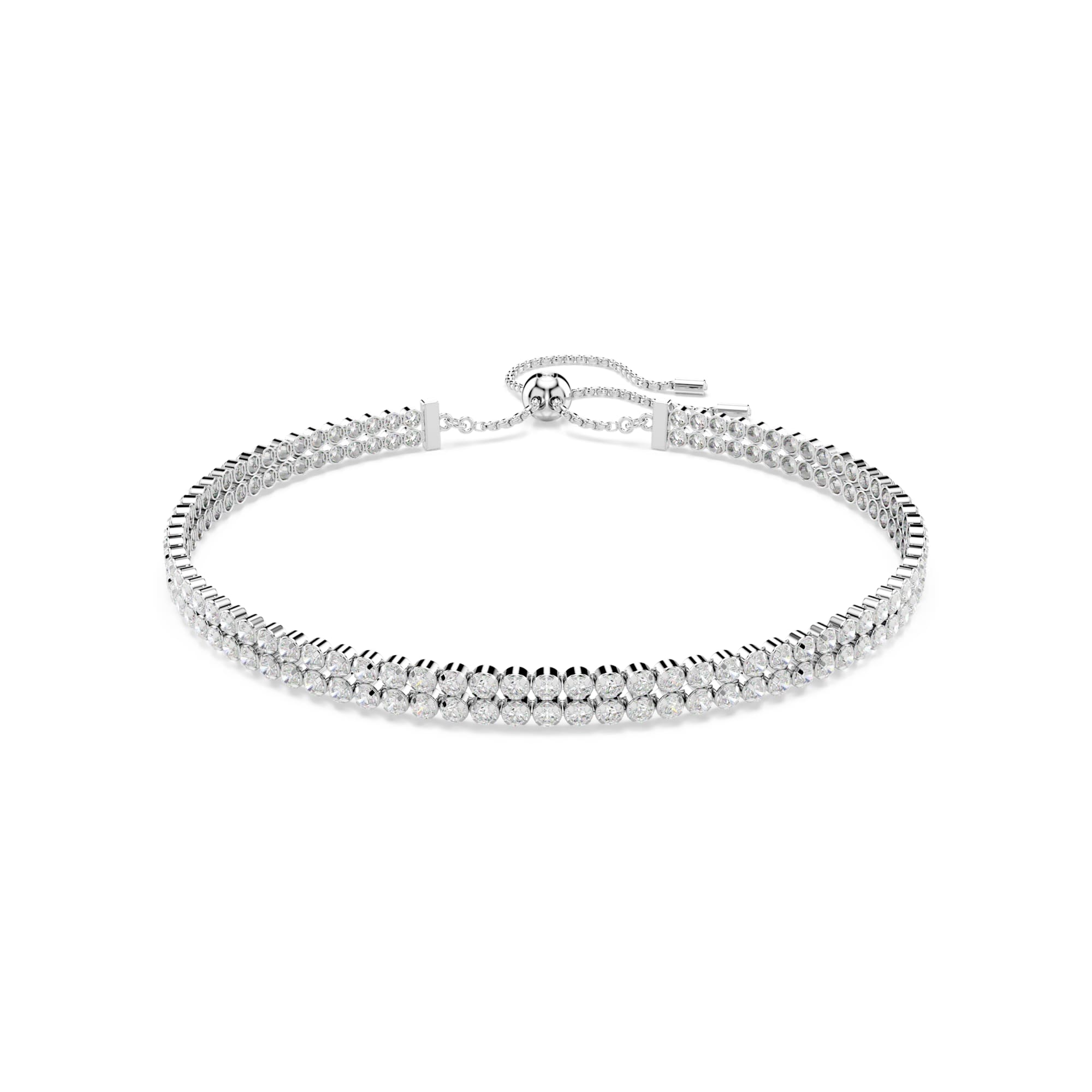 Swarovski Matrix Double Row Tennis Bracelet Rhodium Plated