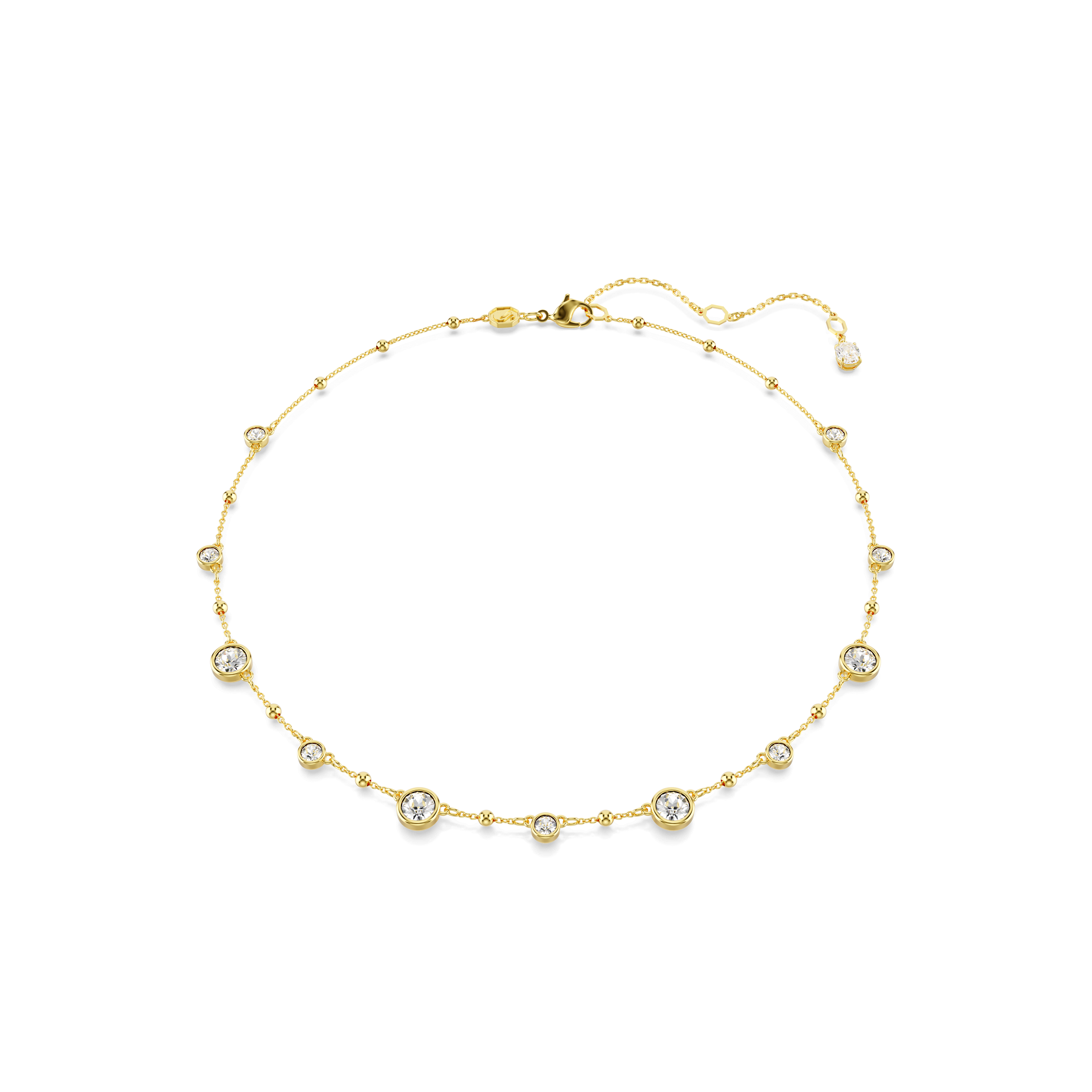 Swarovski Imber Scattered Design Crystal Necklace Rhodium Plated