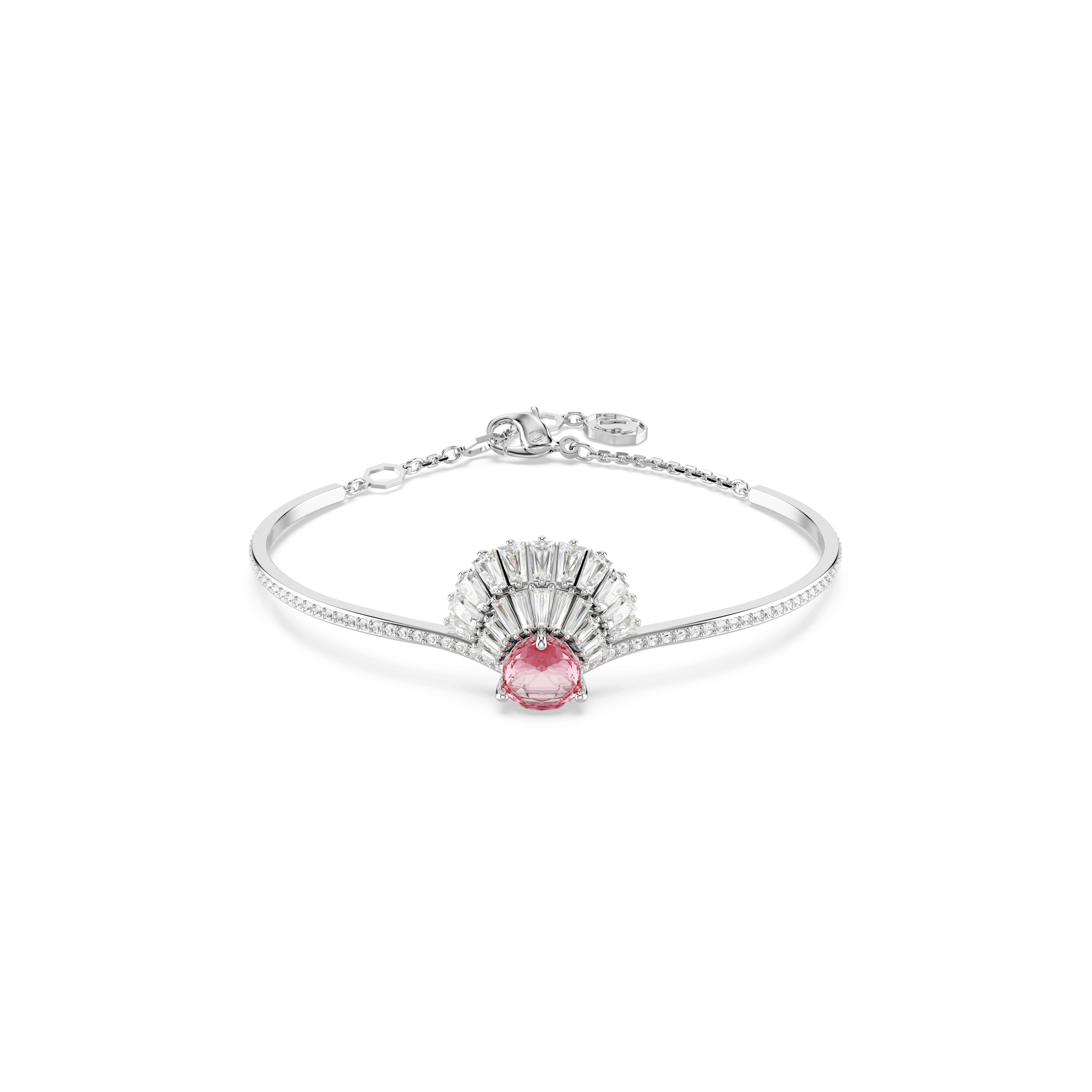 Swarovski Idyllia Pink Shell Bangle Rhodium Plated *