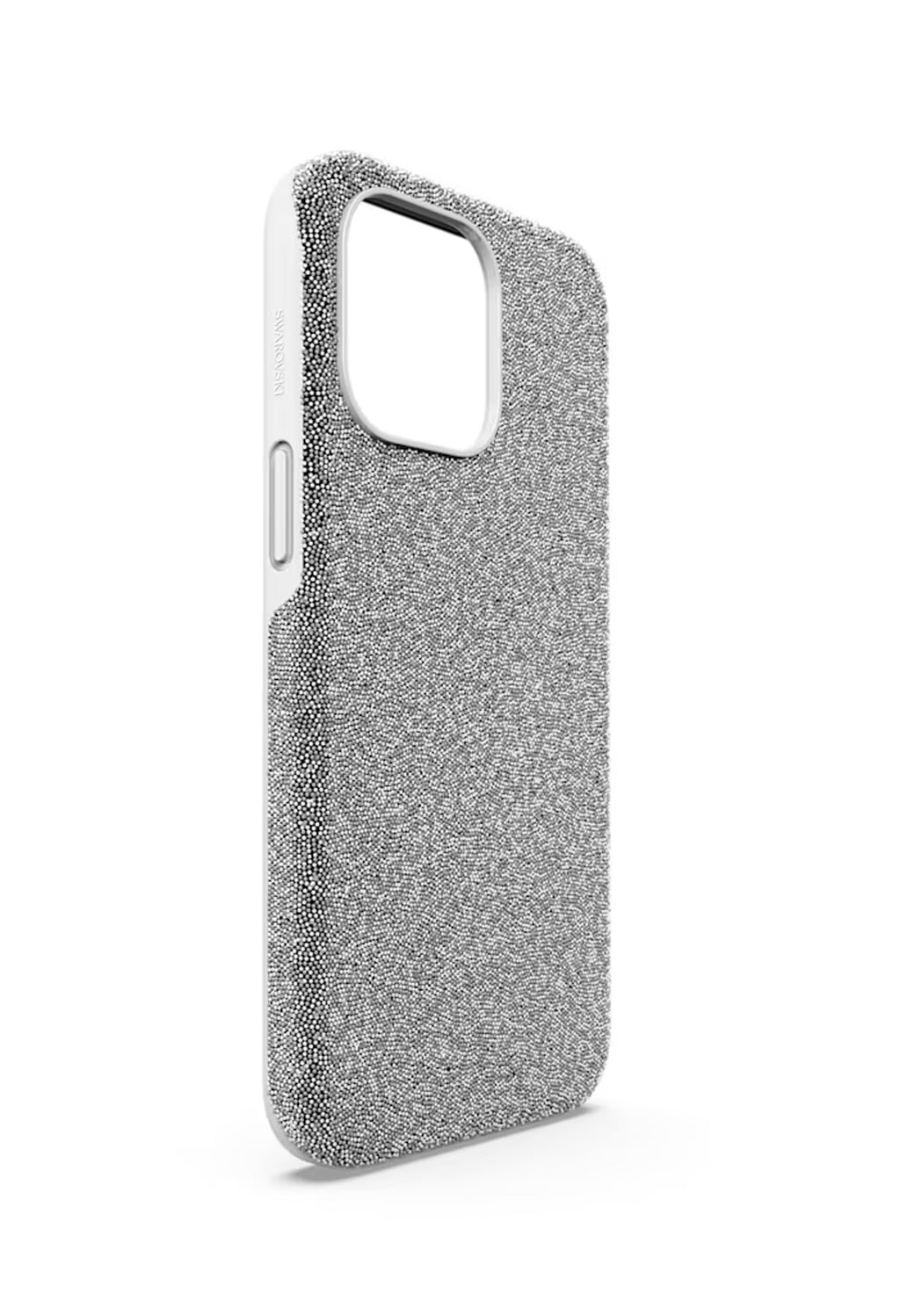 Swarovski High iPhone 15 Pro Max Silver Case, a silver crystal case from Swarovski, available at OD’s Jewellers in St Helens.