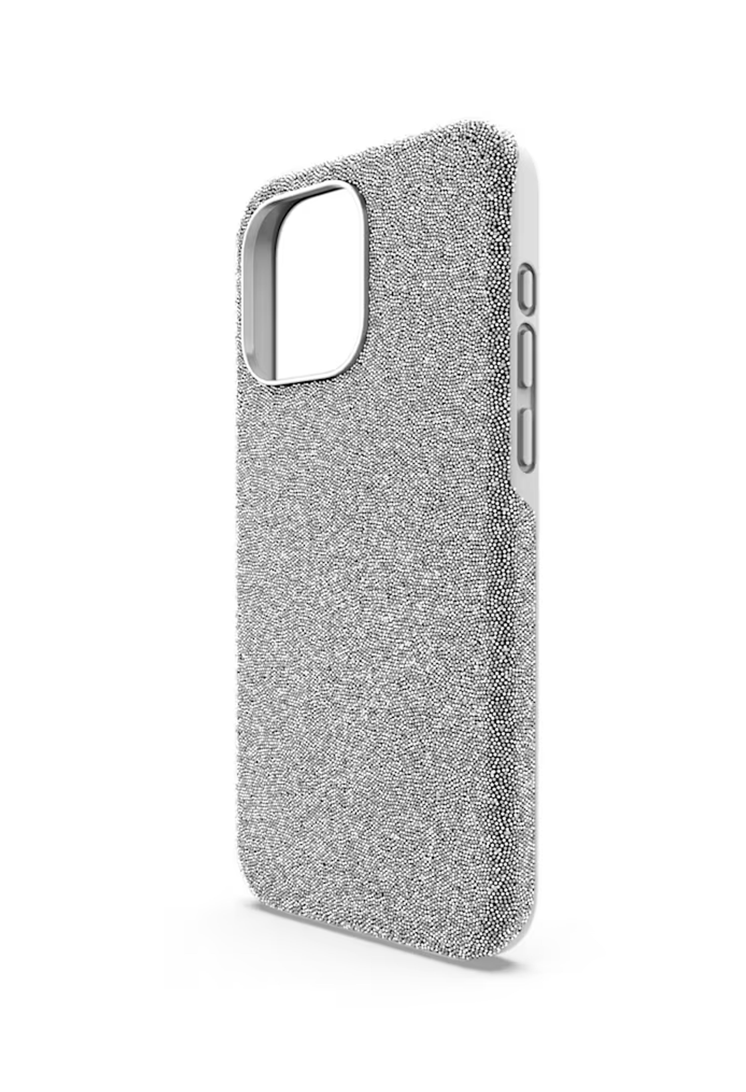 The Swarovski High iPhone 15 Pro Max case, a silver crystal-studded metal case from Swarovski, uncategorized, available at OD’s Jewellers in St Helens