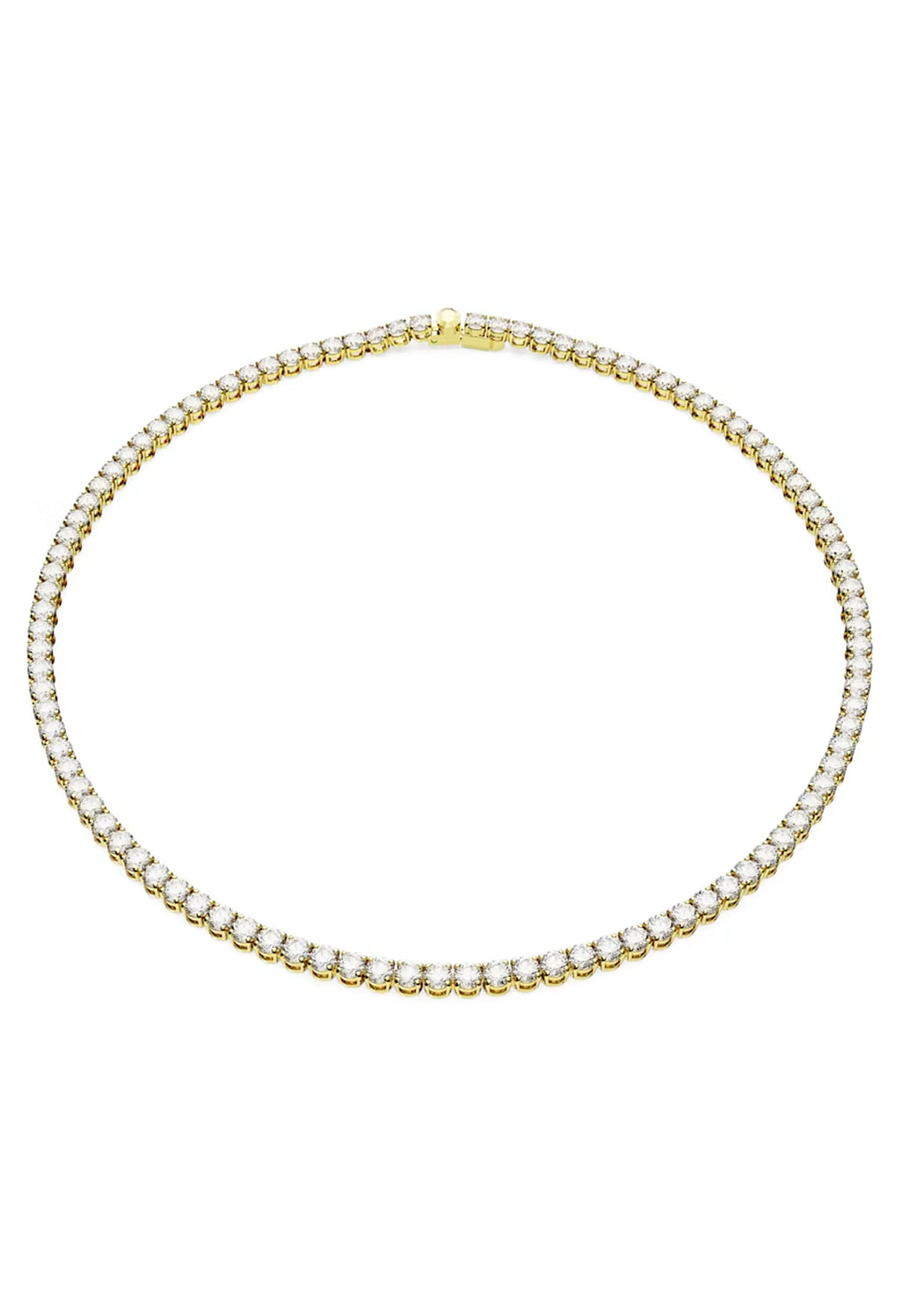 The Swarovski Matrix Tennis Necklace, a gold plated jewelry necklace from Swarovski, available at OD’s Jewellers in St Helens.