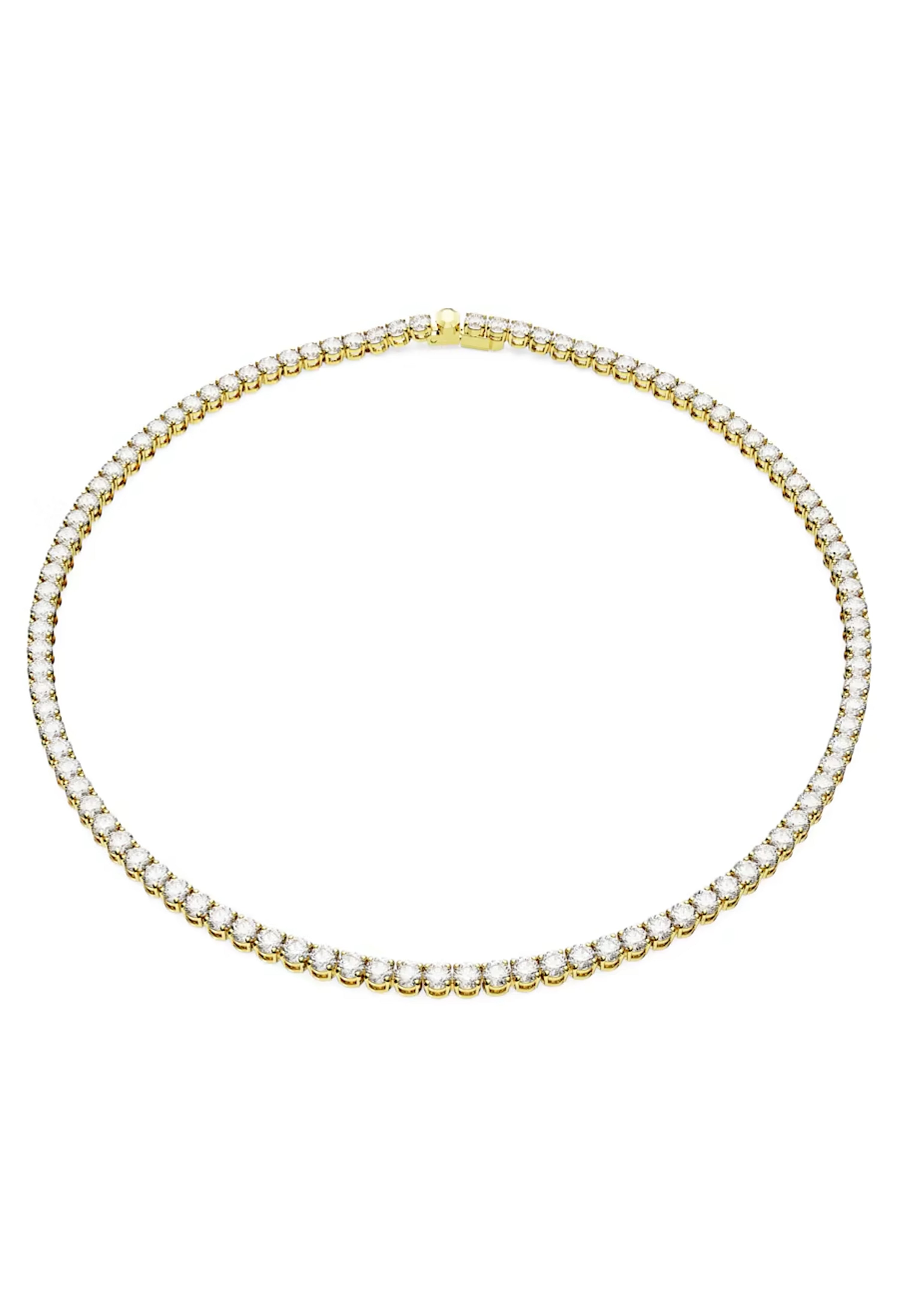The Swarovski Matrix Tennis Necklace, a gold plated jewelry necklace from Swarovski, available at OD’s Jewellers in St Helens.