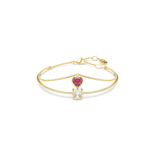 Swarovski Heart Red Stilla Bangle Gold Plated **