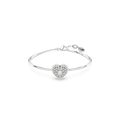 Swarovski Hyperbola Pearl & Crystal Heart Drop Bangle Rhodium Plated *