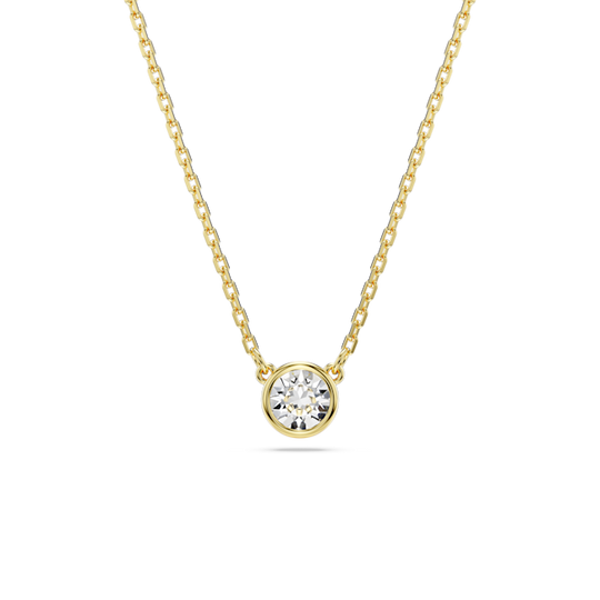 Swarovski Imber Round Cut Bezel Set Pendant Gold Plated