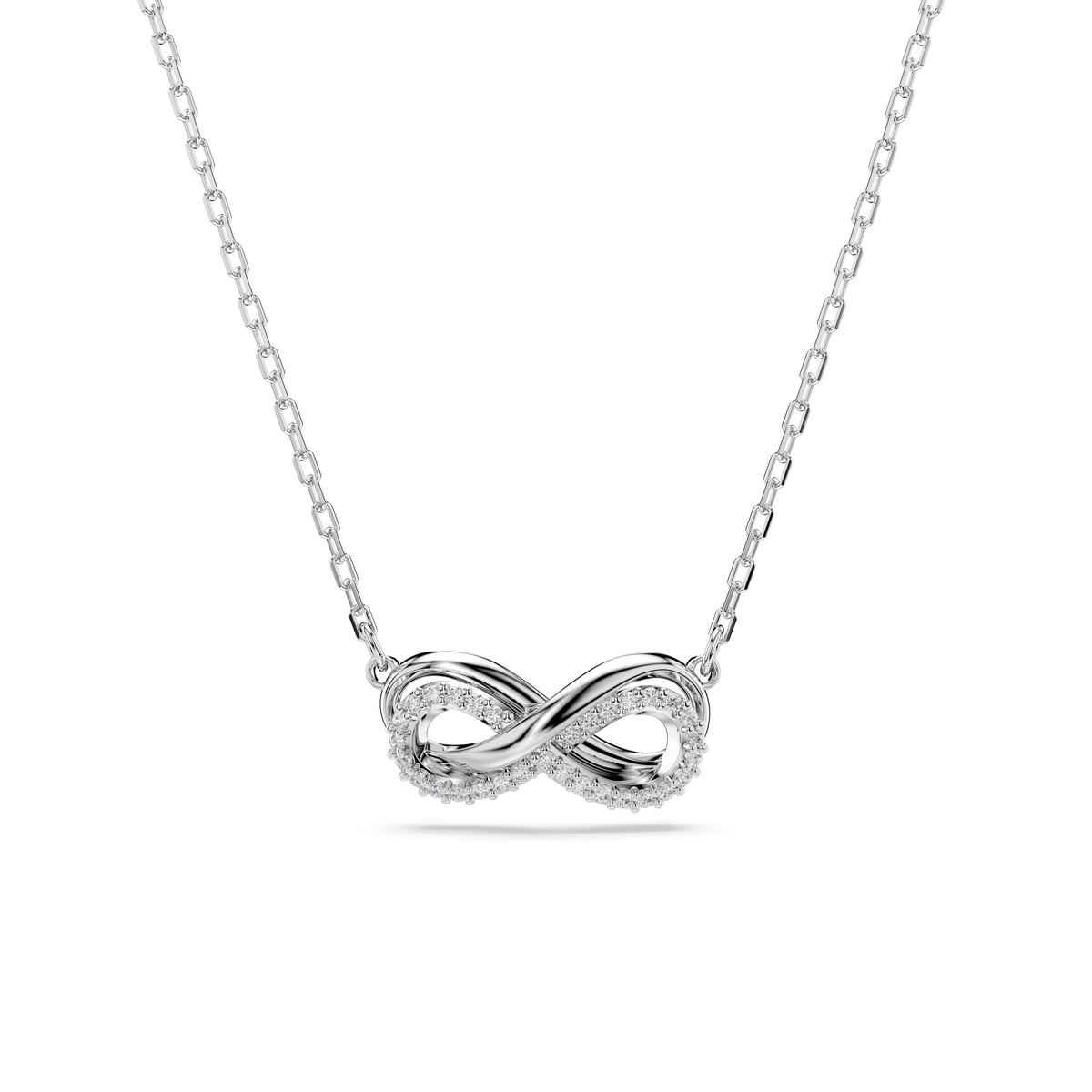 Swarovski Hyperbola Pave Infinity Pendant Rhodium Plated