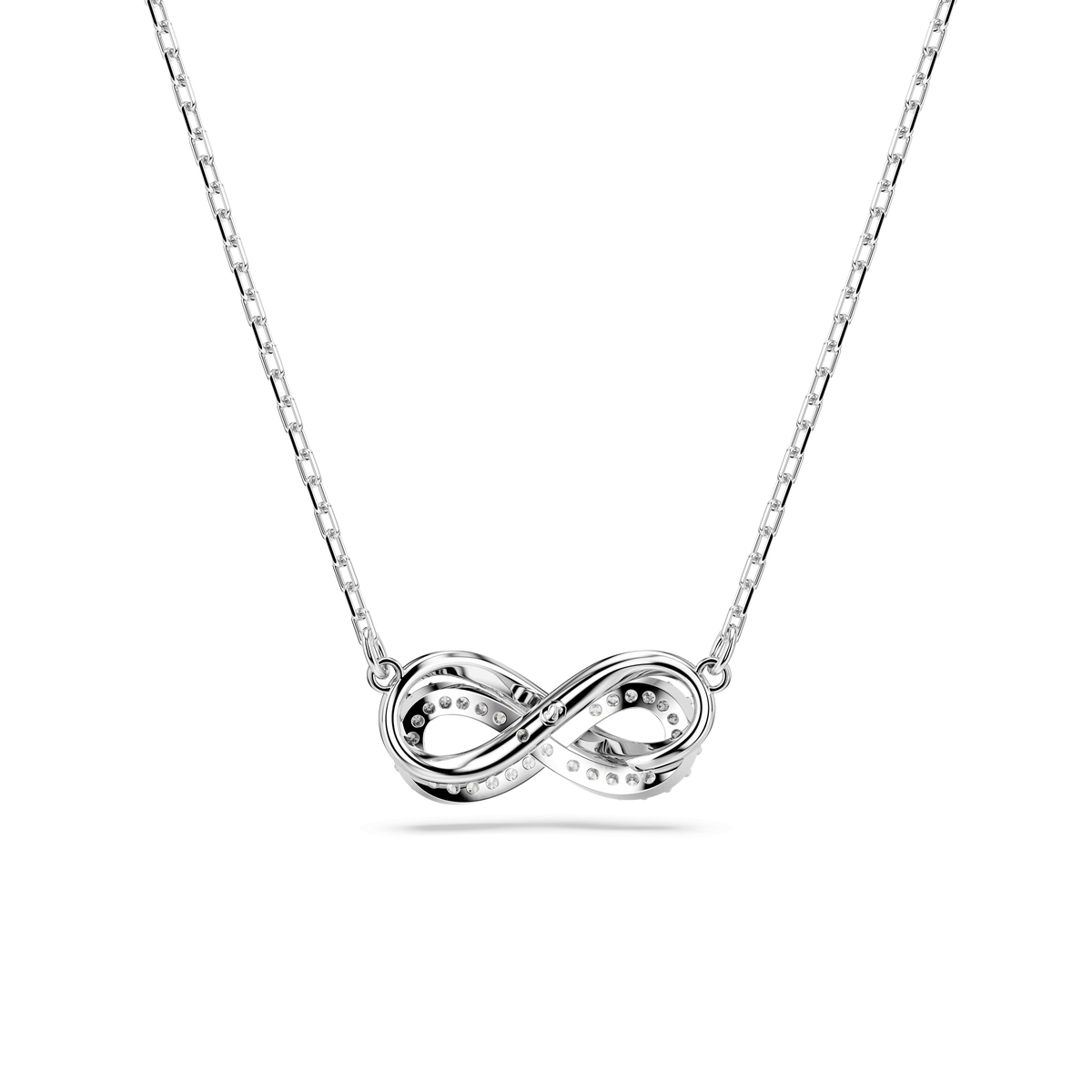 Swarovski Hyperbola Pave Infinity Pendant Rhodium Plated — view 4
