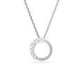 Swarovski Matrix Pendant, Crystal Pearl Circle, Rhodium plated