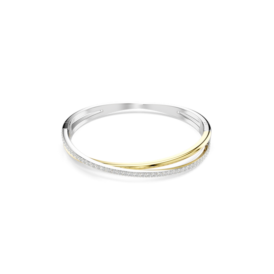 Swarovski Hyperbola Bangle, Round cut, White, Mixed metal