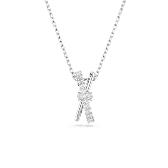 Swarovski Hyperbola pendant, Mixed cuts, Twist, Rhodium plated