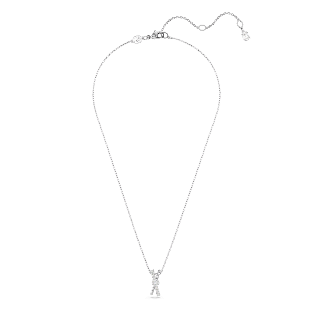 Swarovski Hyperbola pendant, Mixed cuts, Twist, Rhodium plated — view 2