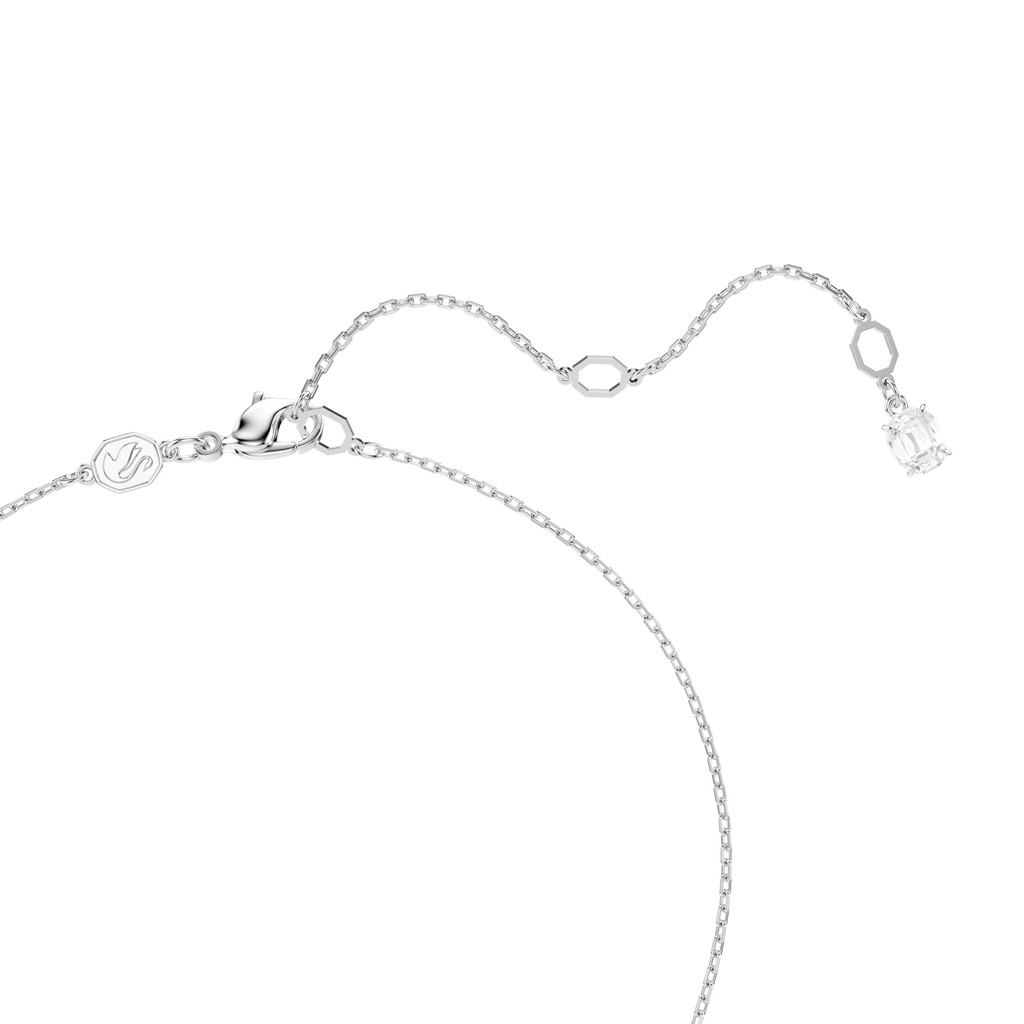 Swarovski Hyperbola pendant, Mixed cuts, Twist, Rhodium plated — view 3
