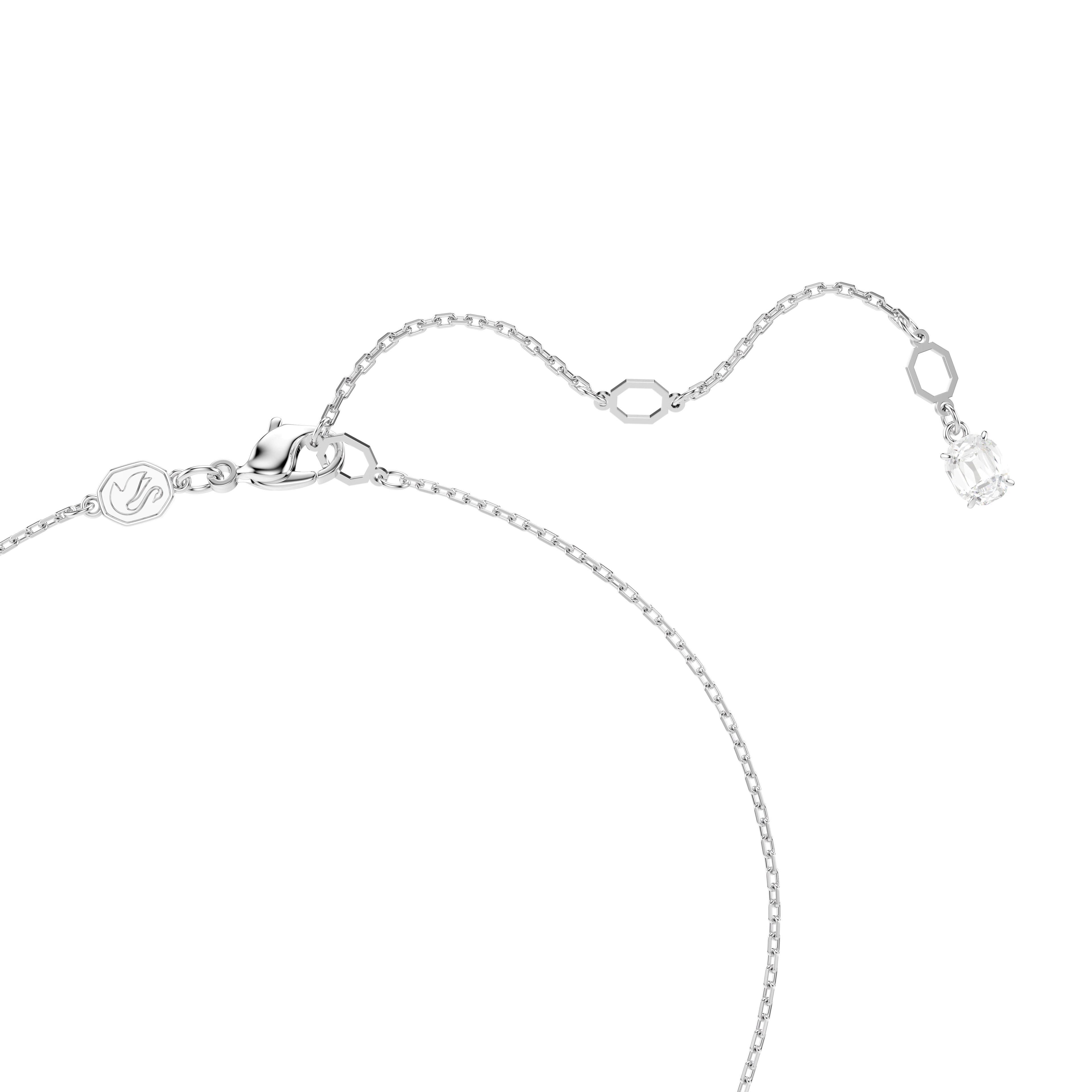 Swarovski Hyperbola pendant, Mixed cuts, Twist, Rhodium plated — view 3