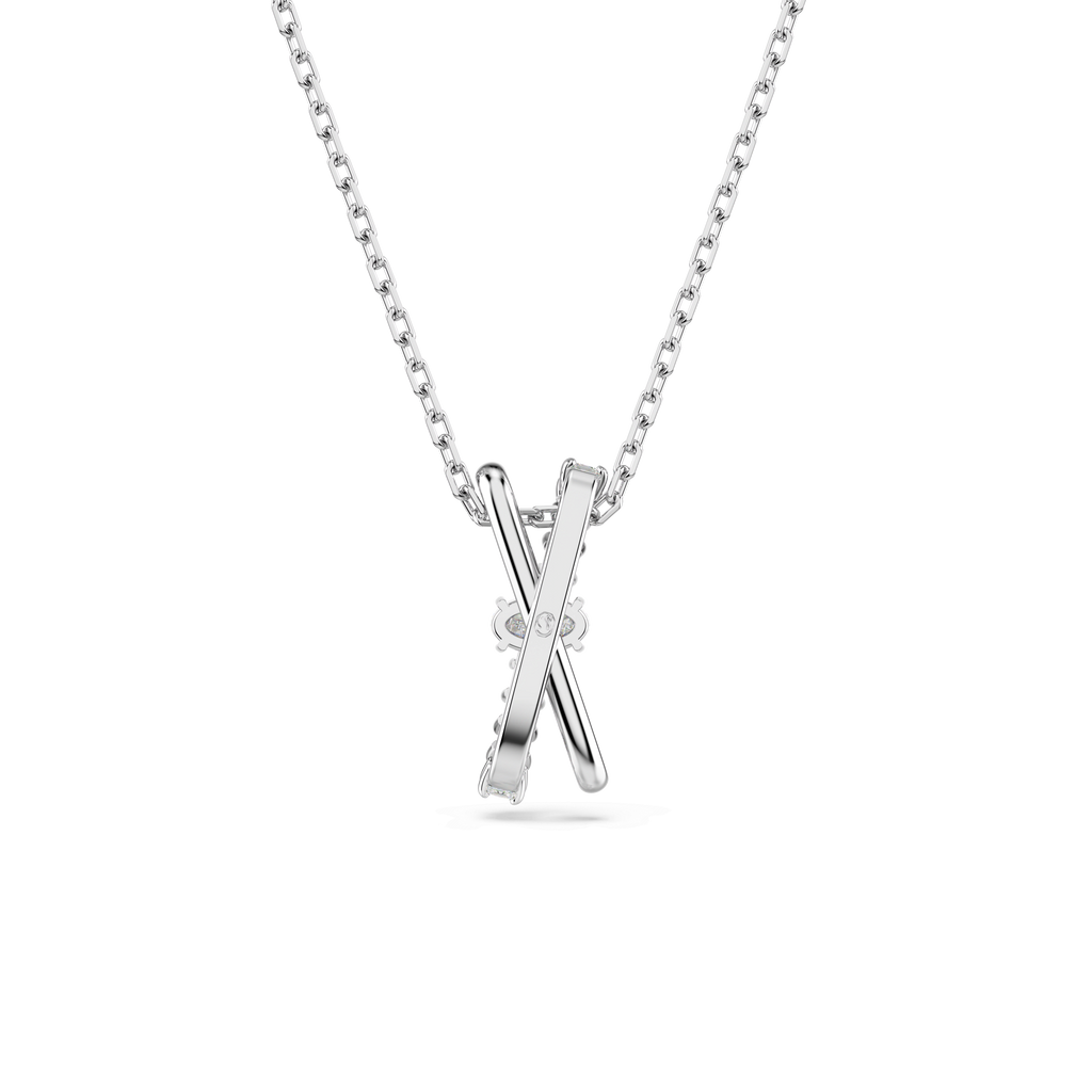 Swarovski Hyperbola pendant, Mixed cuts, Twist, Rhodium plated — view 4