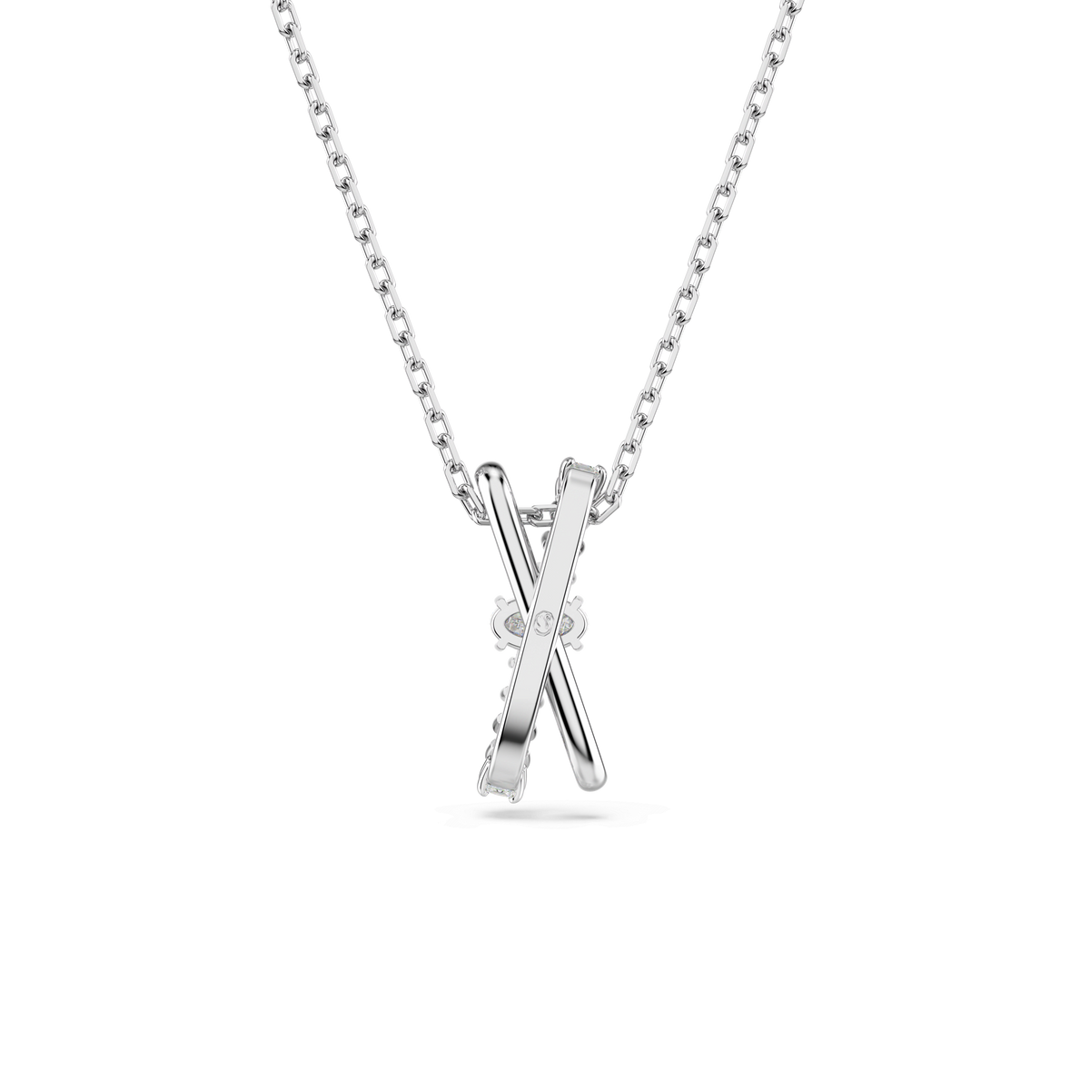Swarovski Hyperbola pendant, Mixed cuts, Twist, Rhodium plated — view 4