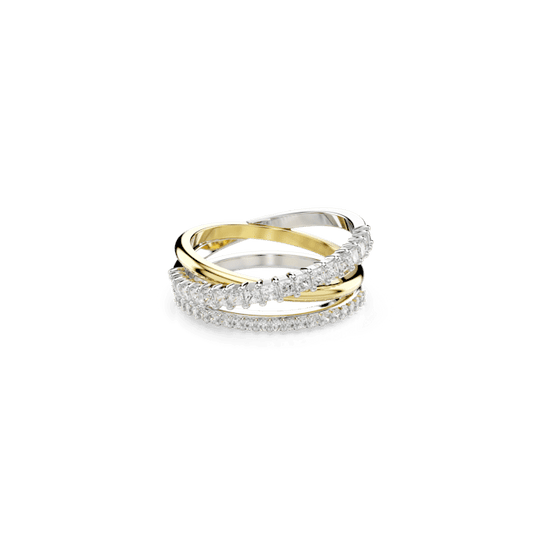 Swarovski Hyperbola 3 Band Mixed Cuts Ring in Mixed Metal