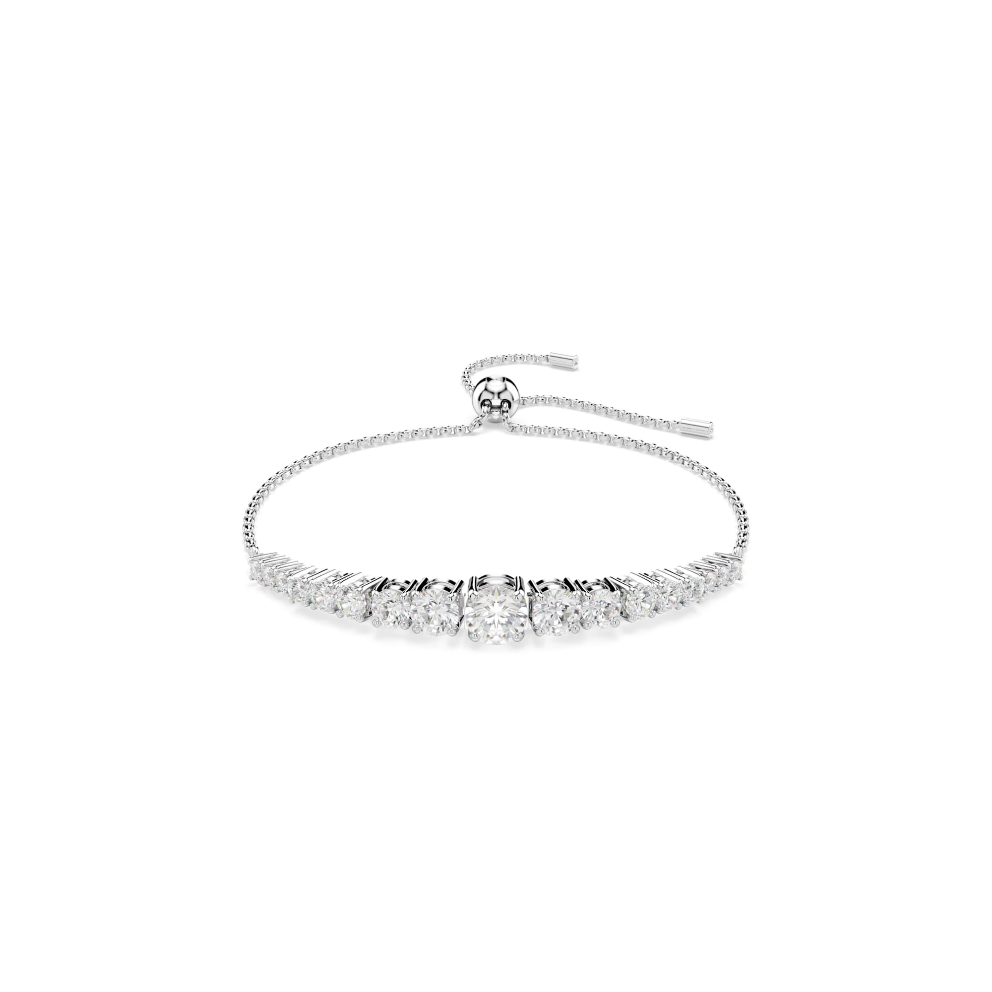 Swarovski Matrix Graduated Tennis Bracelet Rhodium Plated — view 2