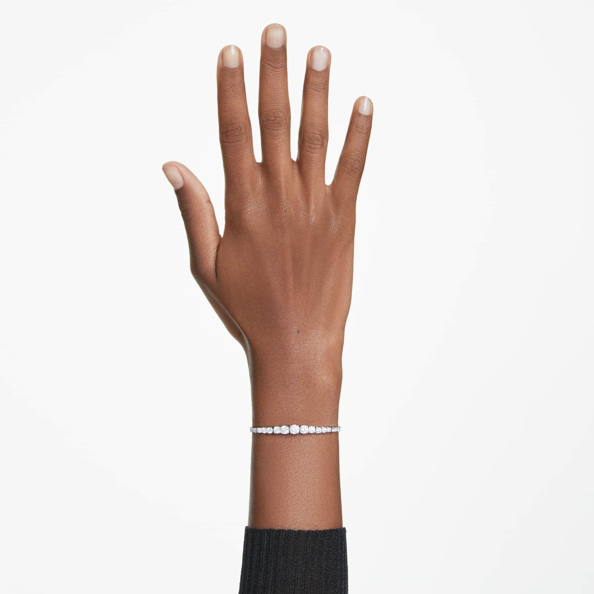 Swarovski Matrix Graduated Tennis Bracelet Rhodium Plated — view 3