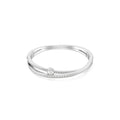 Swarovski Hyperbola Bangle, Mixed Cuts Crossover Bangle Rhodium Plated
