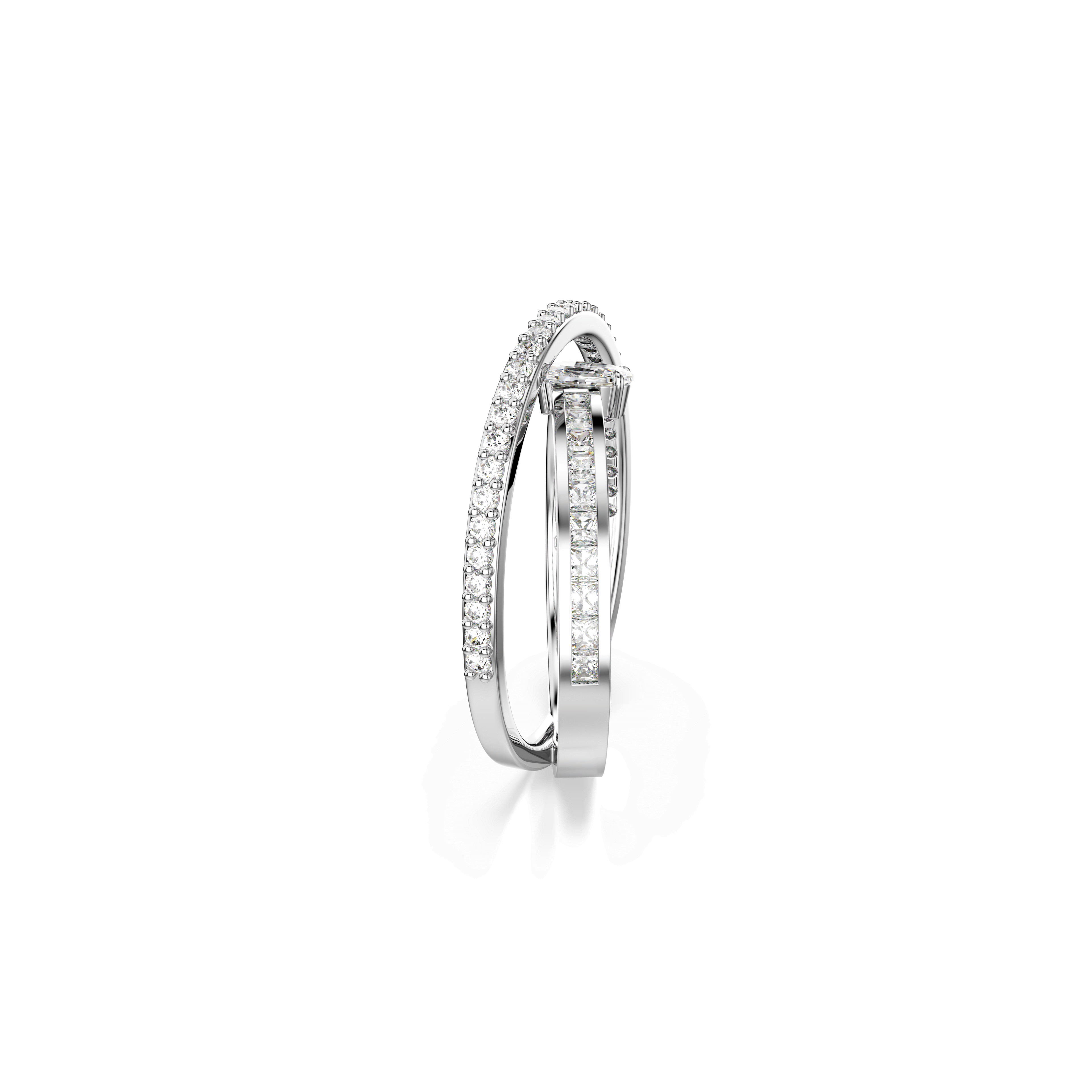 Swarovski Hyperbola Mixed Cuts Ring Rhodium Plated — view 3