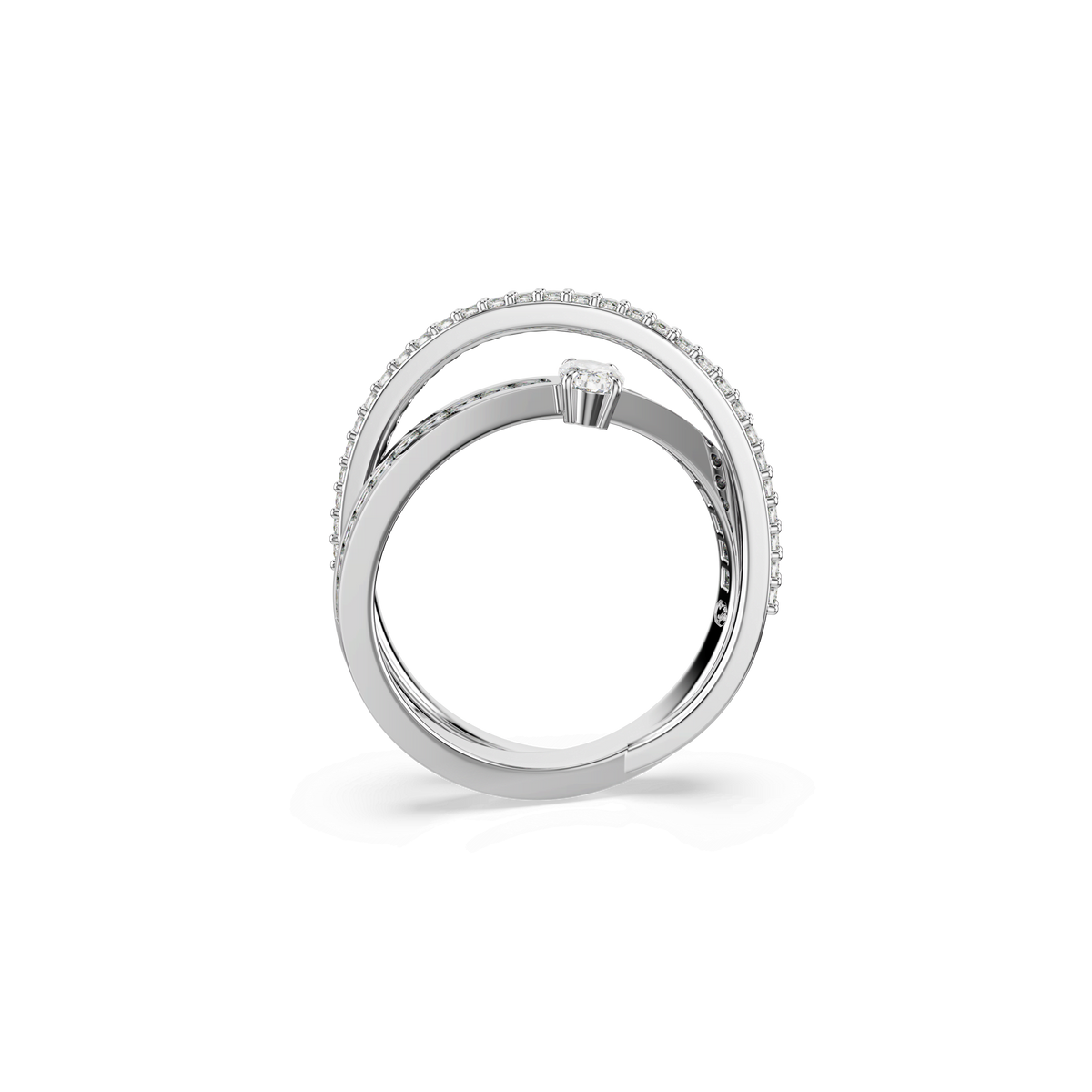 Swarovski Hyperbola Mixed Cuts Ring Rhodium Plated — view 4