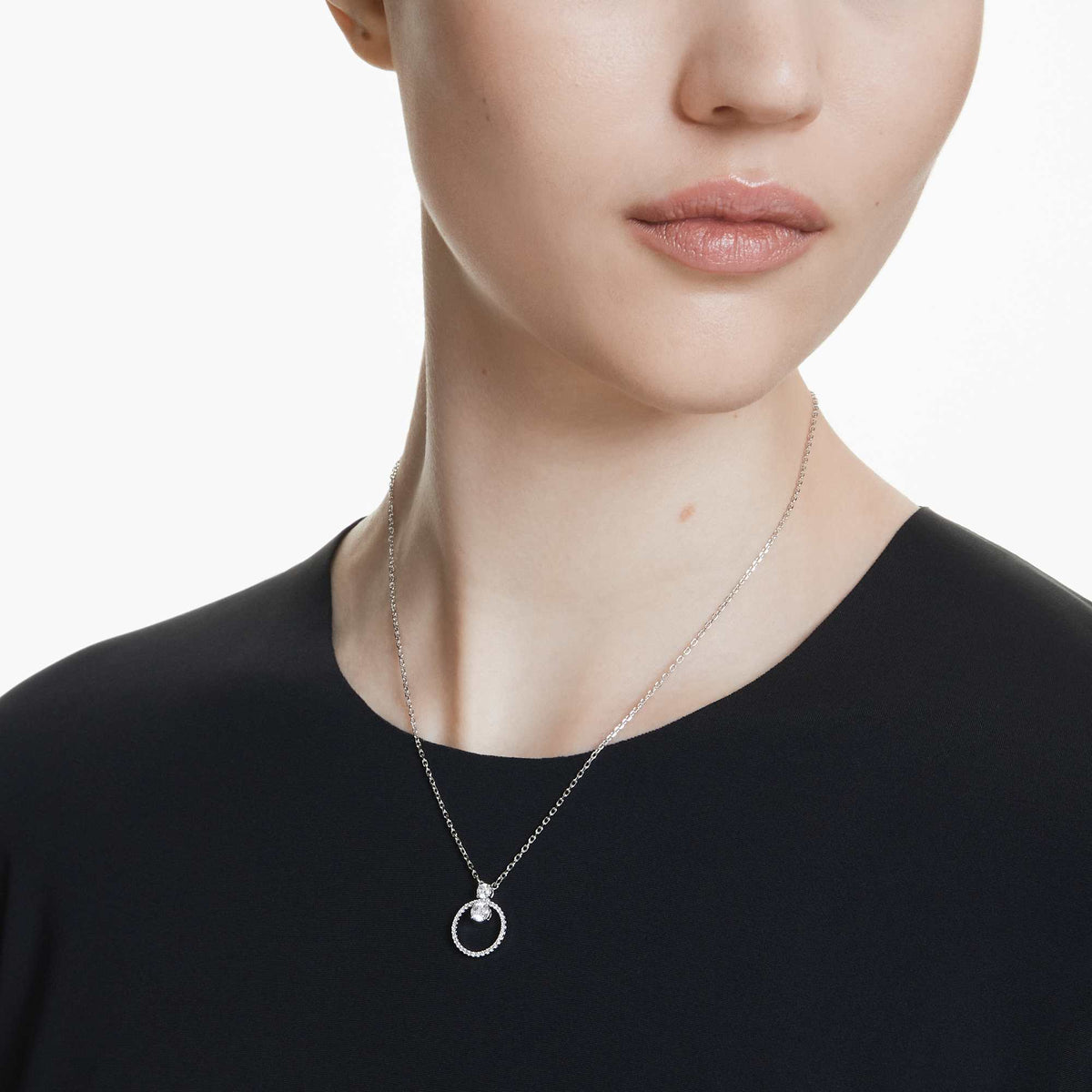 Swarovski Constella Pendant, Round, Rhodium Plated — view 3