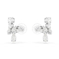 Swarovski Matrix. Mixed Cuts Clip On Earrings, Rhodium Plated