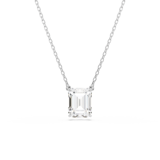 Swarovski Stilla Pendant, Octagon Cut, Rhodium Plated