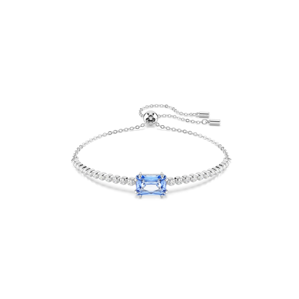Swarovski Matrix Mixed Cuts Blue & White Bracelet Rhodium Plated — view 2