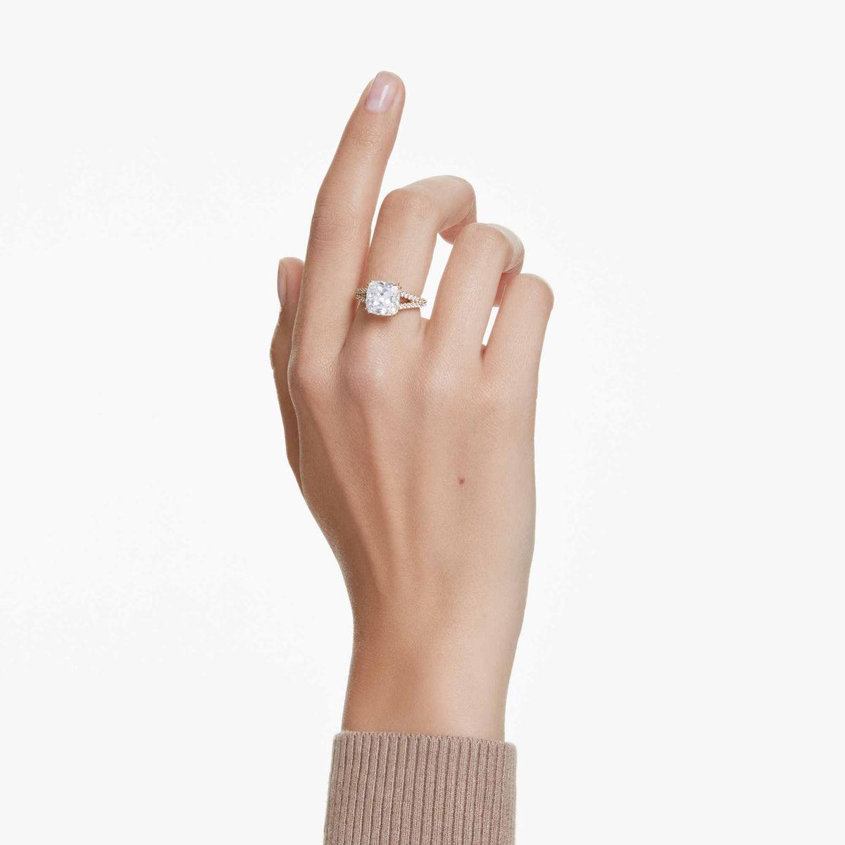 Swarovski Stilla Square Cut Pavé Cocktail Ring — view 3