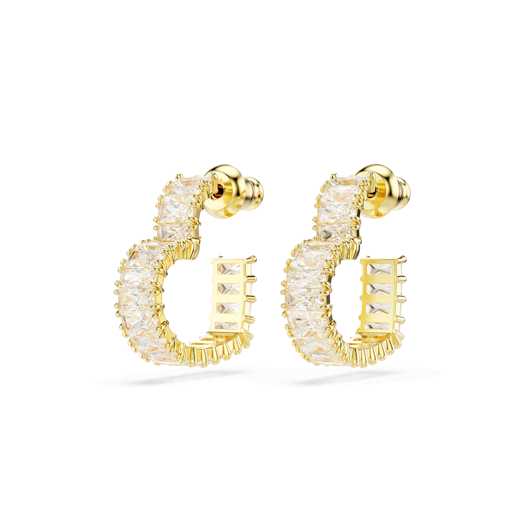 Swarovski Matrix Small Heart Hoop Earrings — view 3