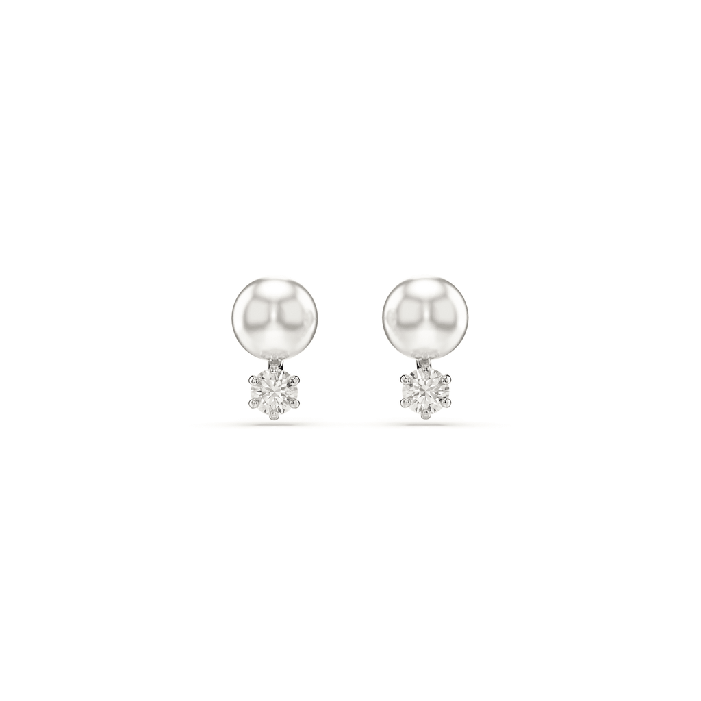 Swarovski Matrix Crystal Pearl Stud Earring — view 2