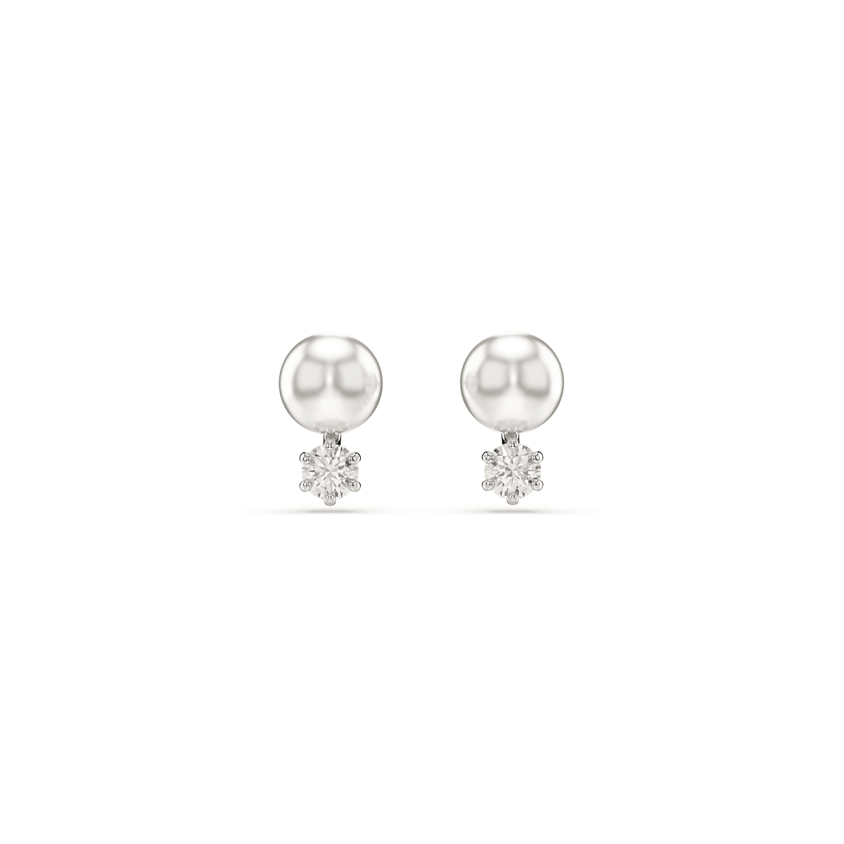 Swarovski Matrix Crystal Pearl Stud Earring — view 2
