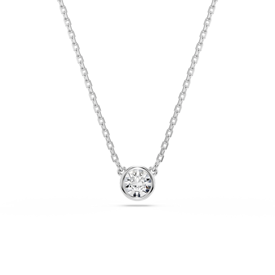 Swarovski Imber Round Cut Bezel Set Pendant Rhodium Plated