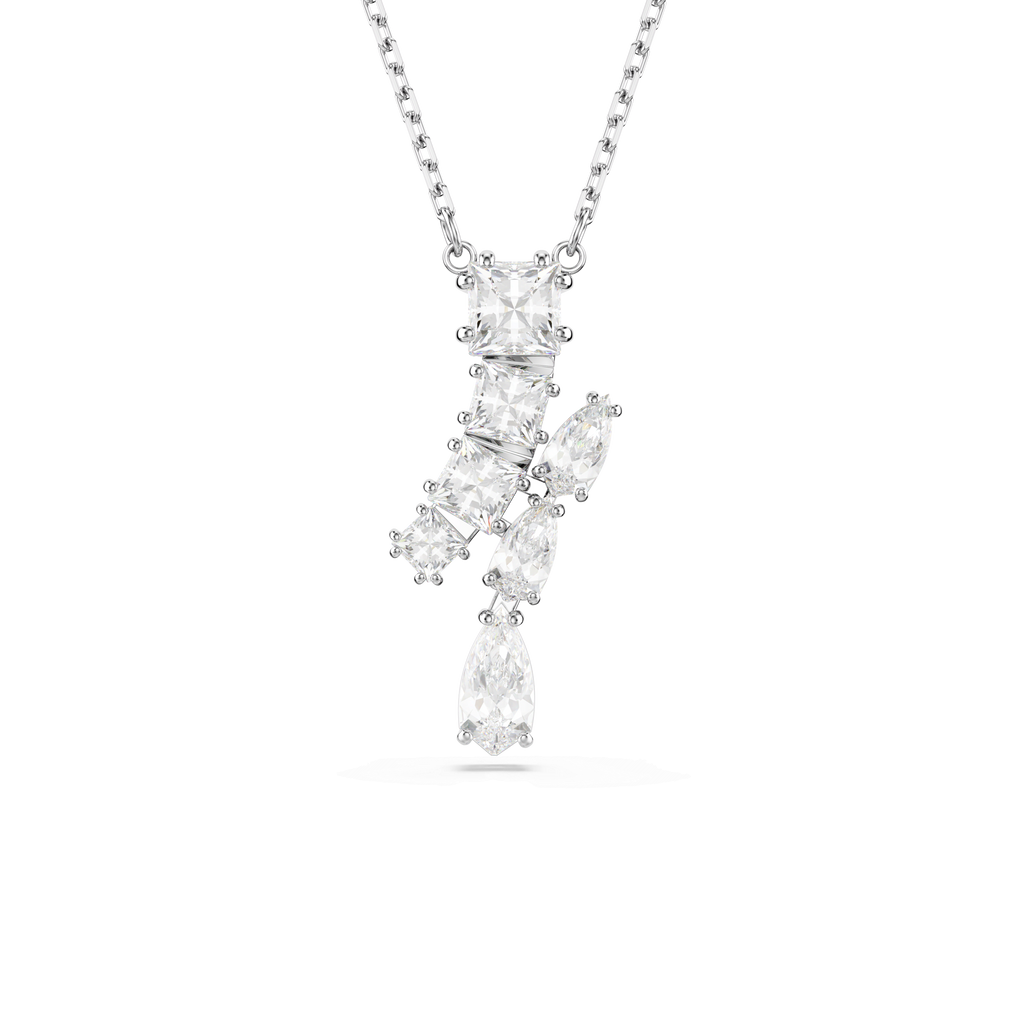 Swarovski Matrix. Mixed Cuts Pendant, Rhodium Plated