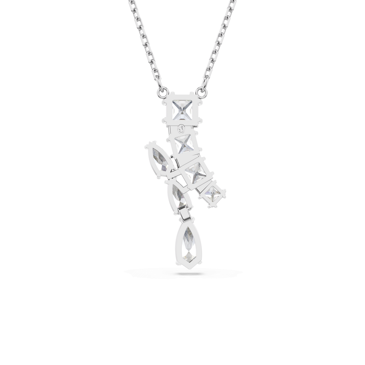 Swarovski Matrix. Mixed Cuts Pendant, Rhodium Plated — view 4