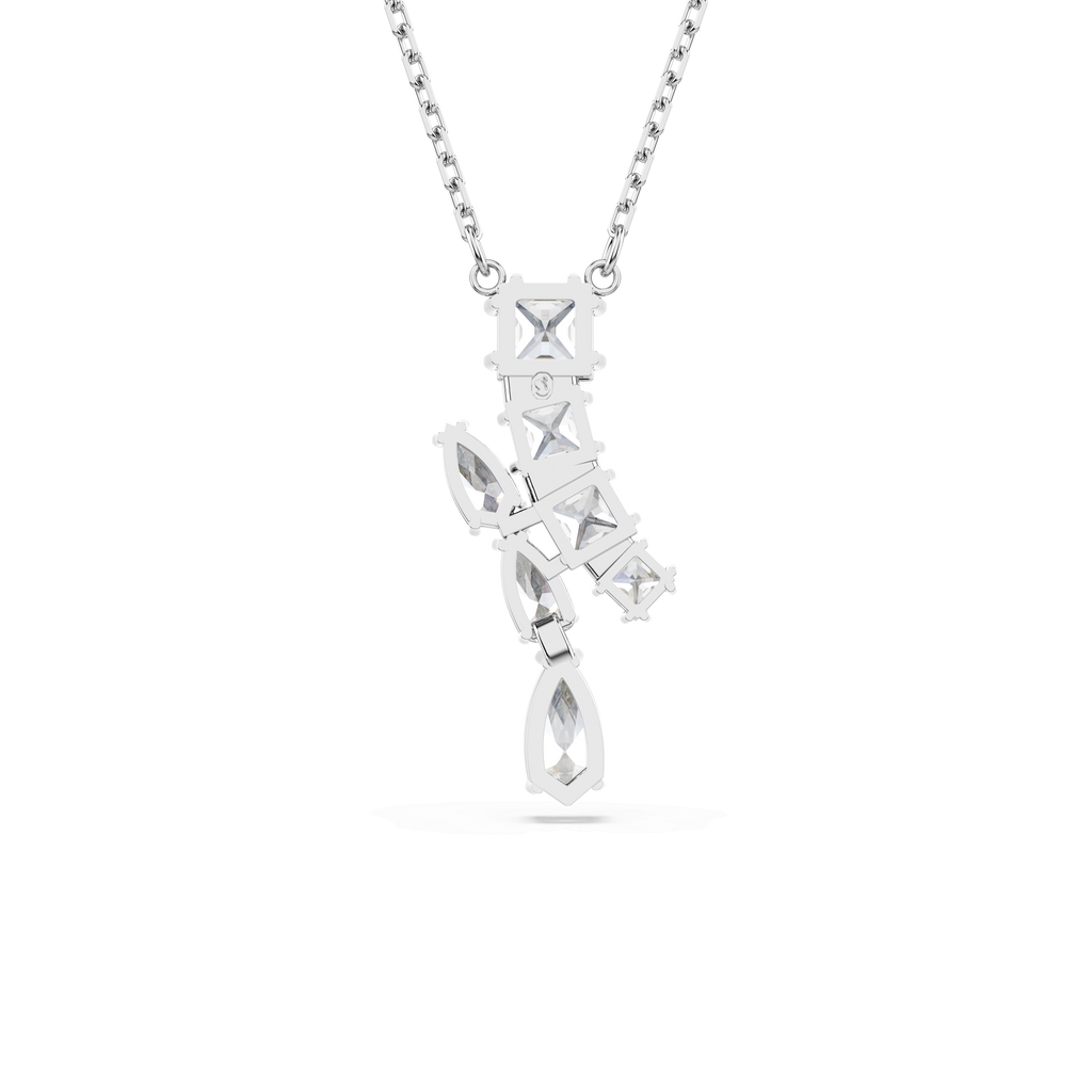 Swarovski Matrix. Mixed Cuts Pendant, Rhodium Plated — view 4