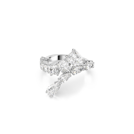Swarovski Matrix Mixed Cuts Ring Rhodium Plated